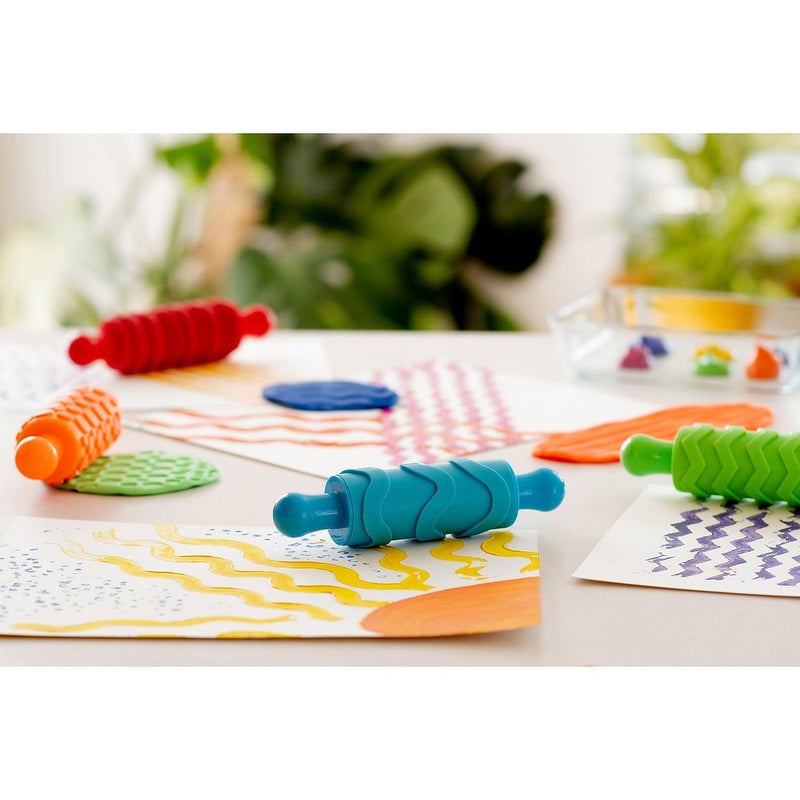 READY 2 LEARN Paint and Dough Texture Rollers | Set of 4 | Patterned Rolling Pins for Kids | Play Dough Accessories and Art Tools - Image 2